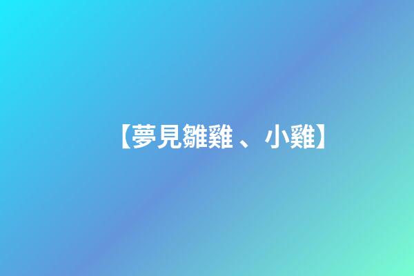【夢見雛雞、小雞】